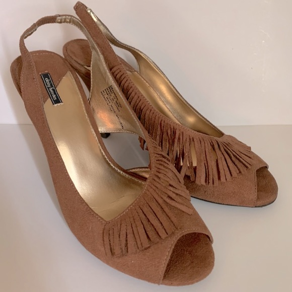 Daisy Fuentes Shoes - Daisy Fuentes Tasseled Suede Slingback Shoes